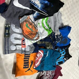 Puma Kids Long Sleeve Tee - Orange and Blue